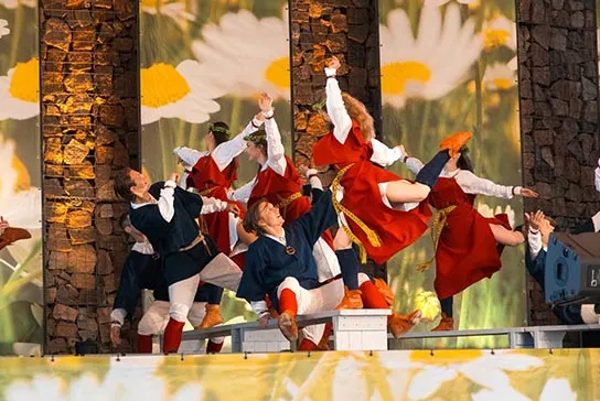 Folk Dance Ensemble Lielupe from Latvia performing traditional Latvian folk dance