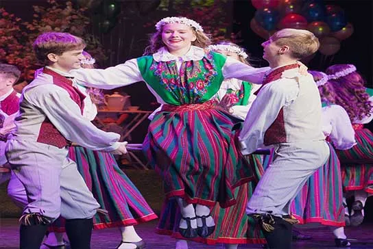 Members of Estonian Dance Ensemble SÕLEKE in traditional Estonian folk costumes at IEFF mexico 2026